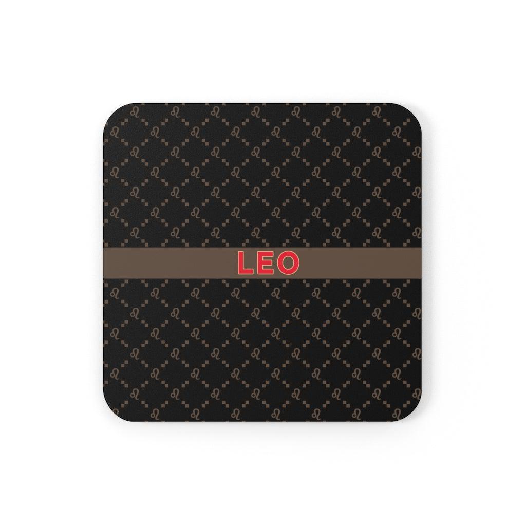 Leo G-Style Black Cork Coaster