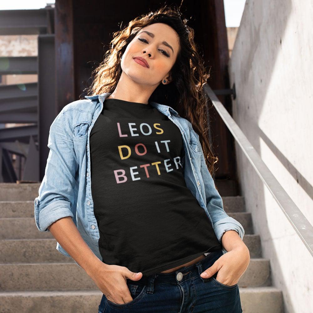 Leo  Zodiac Shirts for your Birthday Outfit. Black shirt do it better from Zodiac Gal