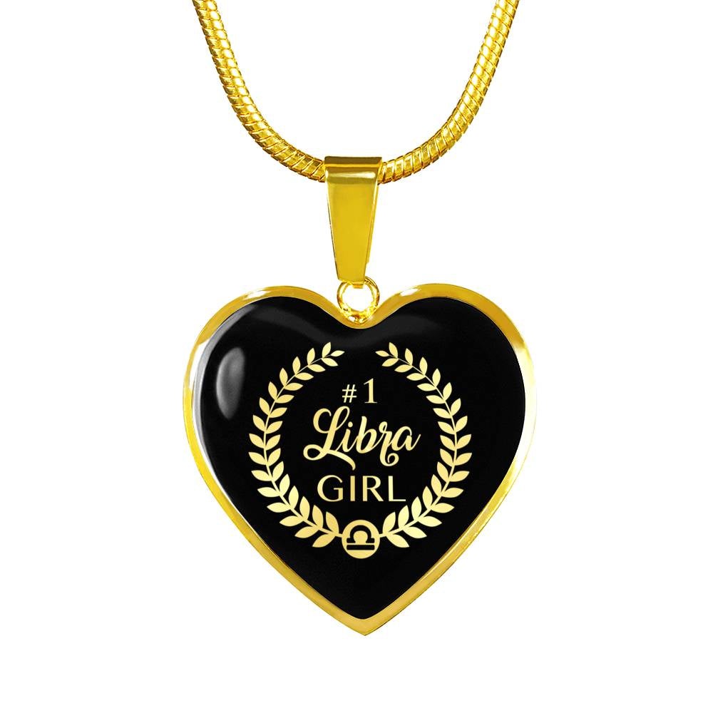 Libra #1 Girl Heart Necklace zodiac jewelry for her birthday outfit