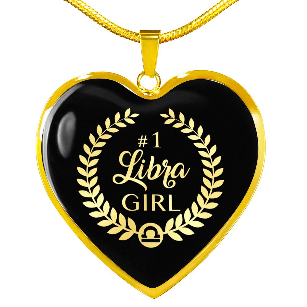 Libra #1 Girl Heart Necklace zodiac jewelry for her birthday outfit