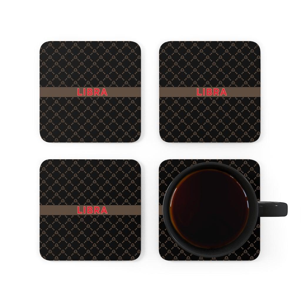Libra G-Style Black Cork Coaster