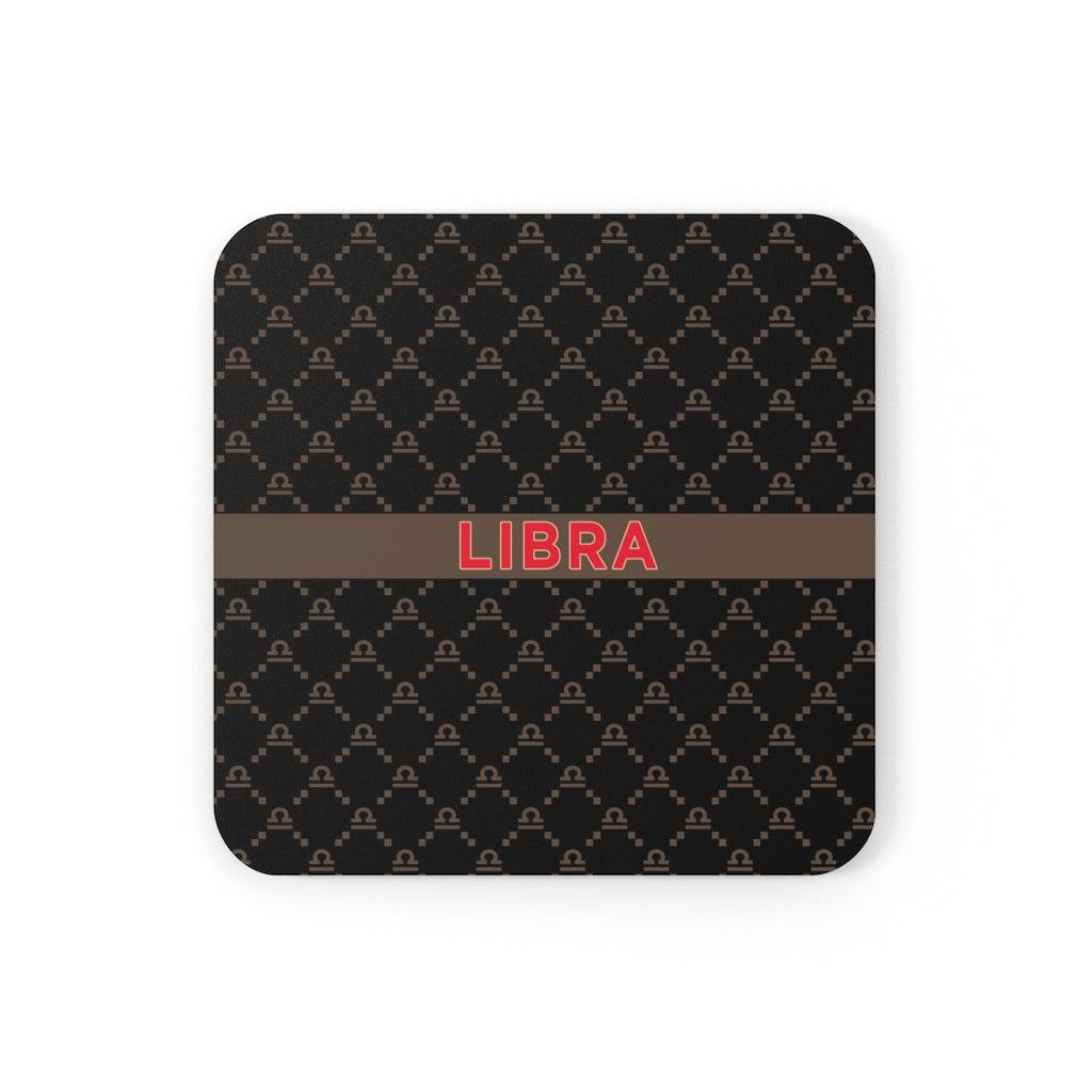 Libra G-Style Black Cork Coaster