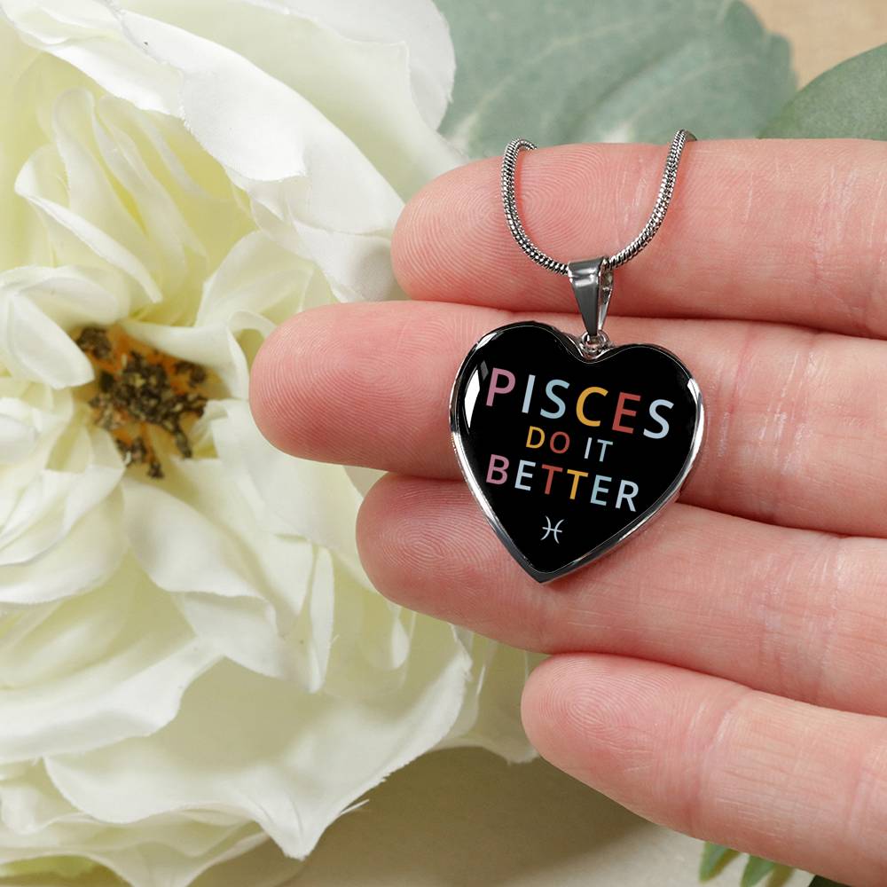 Pisces Do it Better Heart Necklace zodiac jewelry for her birthday outfit