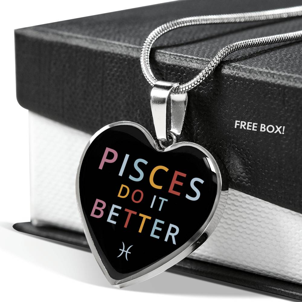 Pisces Do it Better Heart Necklace zodiac jewelry for her birthday outfit