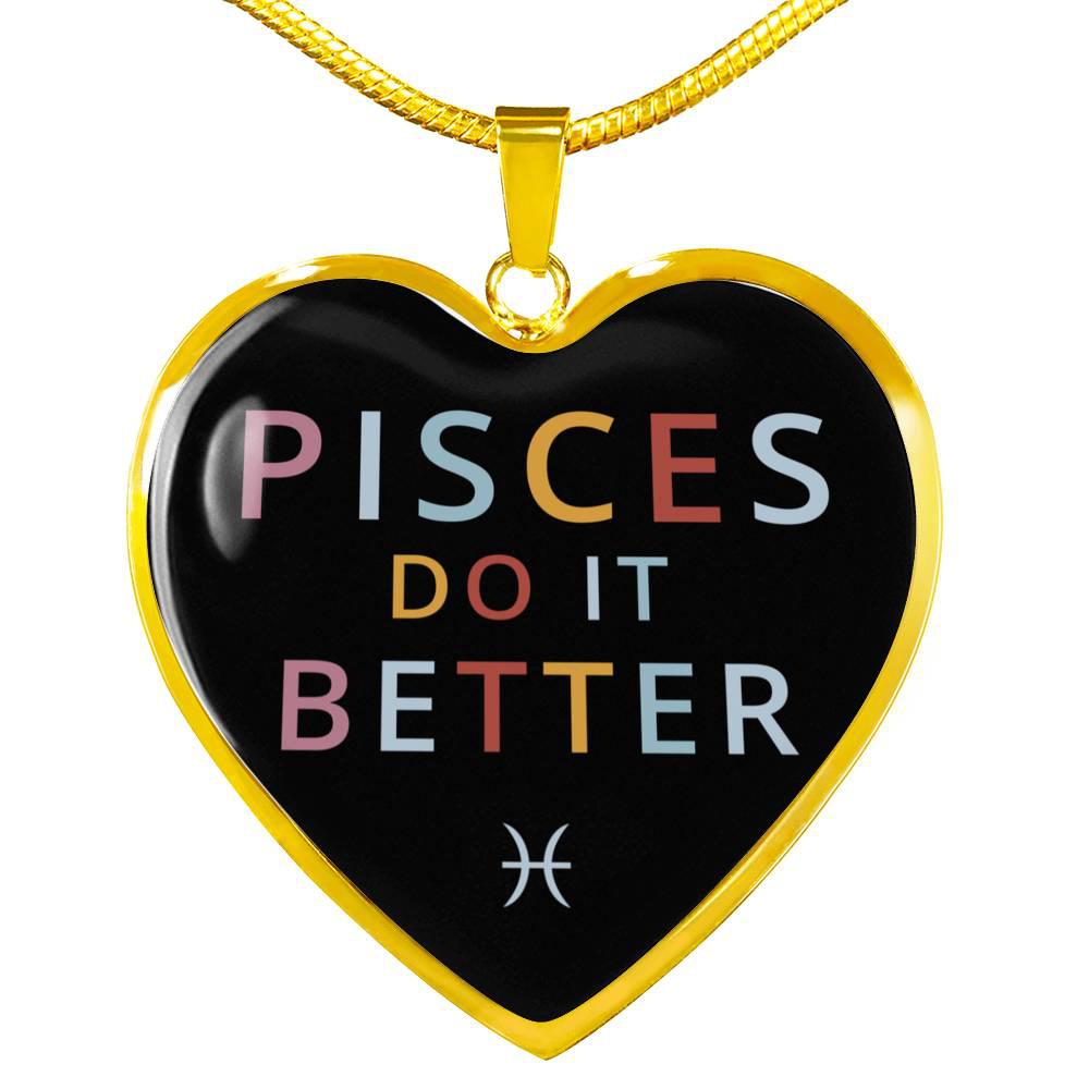 Pisces Do it Better Heart Necklace zodiac jewelry for her birthday outfit