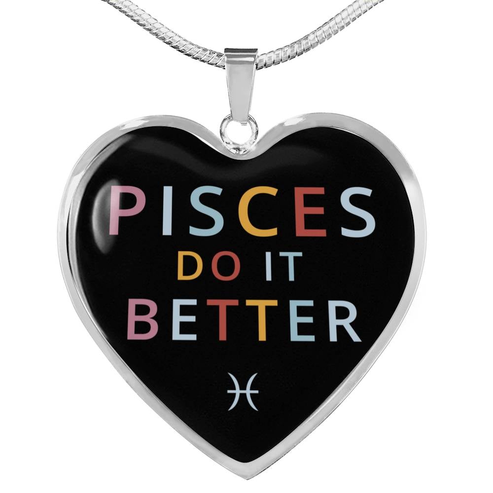 Pisces Do it Better Heart Necklace zodiac jewelry for her birthday outfit