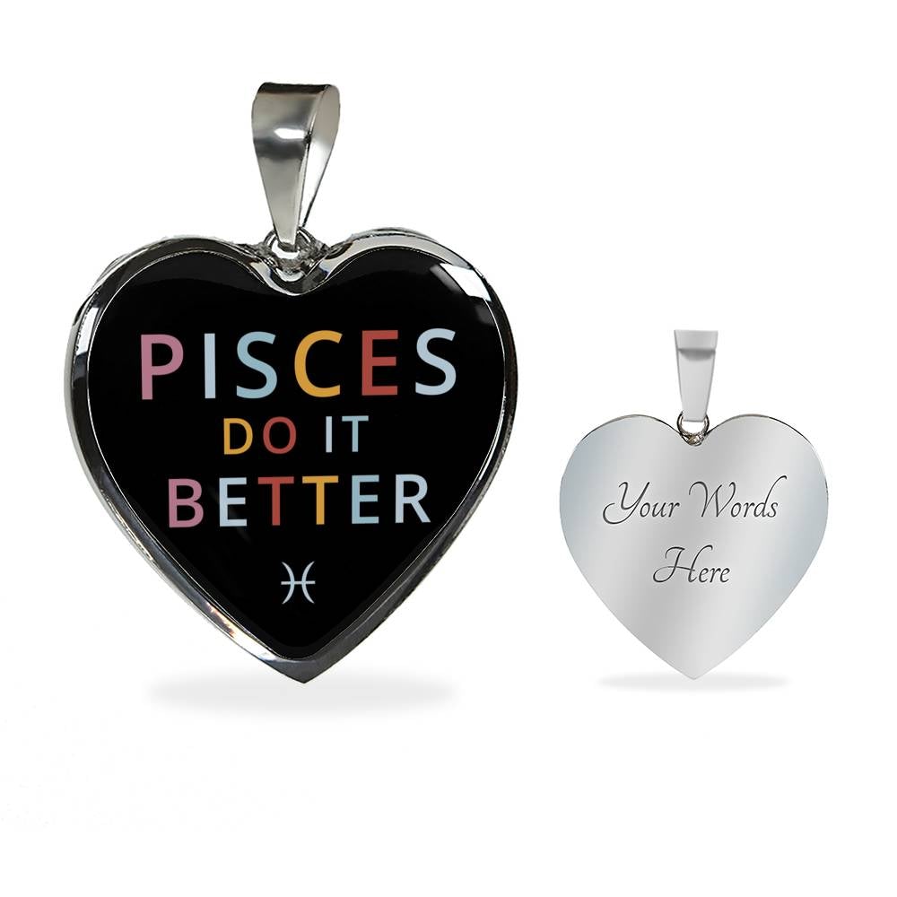 Pisces Do it Better Heart Necklace zodiac jewelry for her birthday outfit