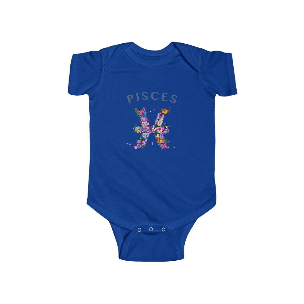 Pisces Floral Baby Bodysuit