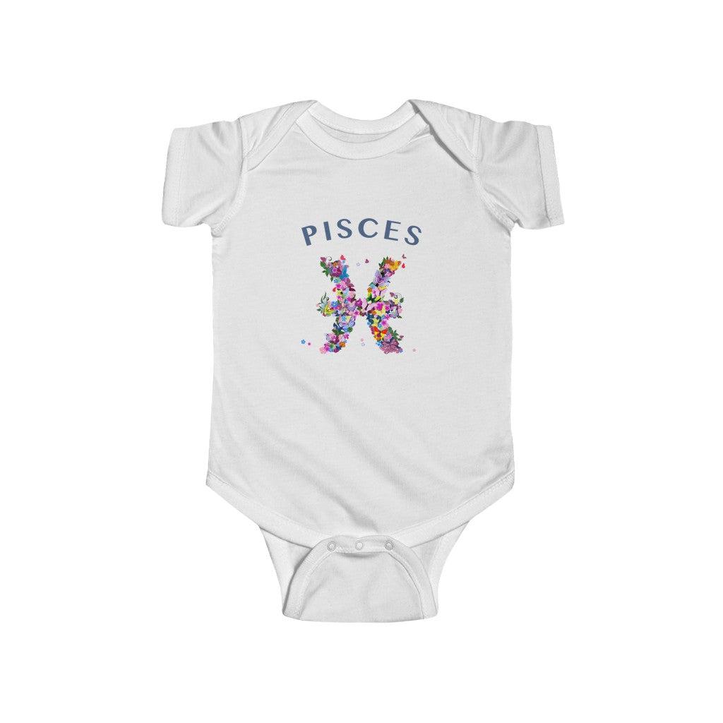 Pisces Floral Baby Bodysuit