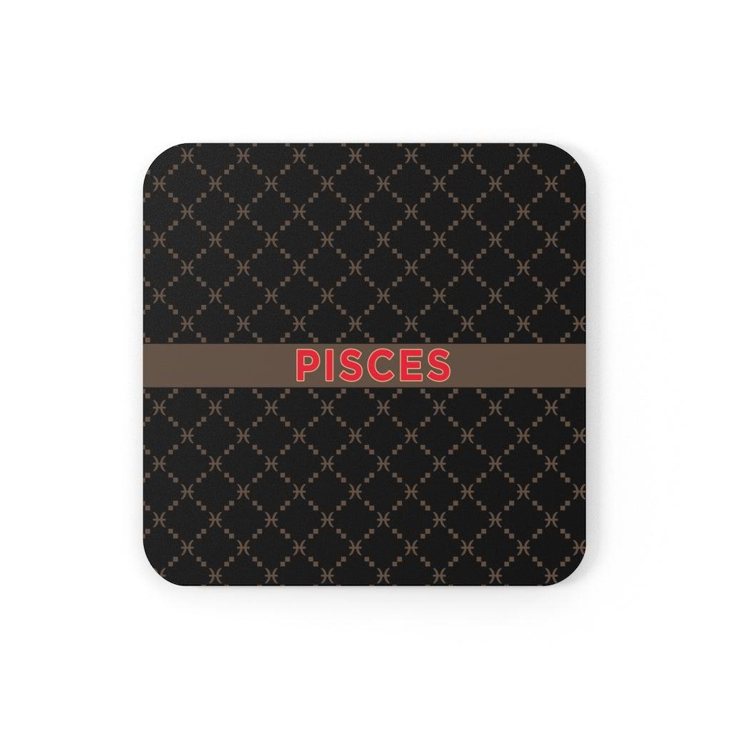 Pisces G-Style Black Cork Coaster