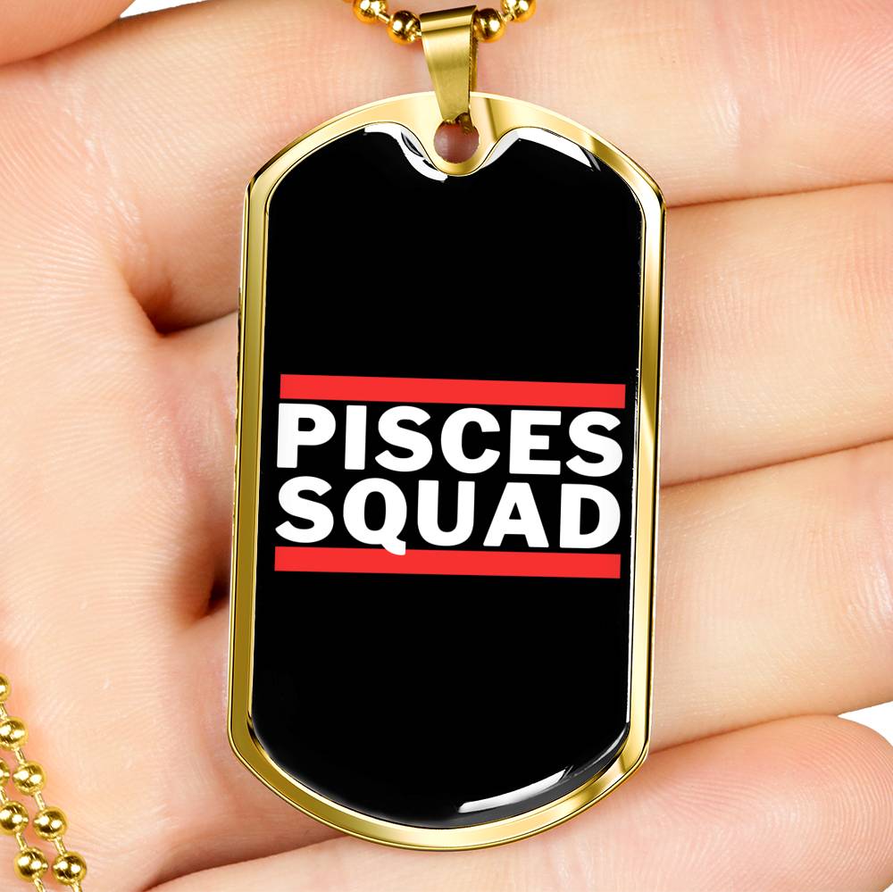 Pisces Squad Dog Tag zodiac jewelry for her birthday outfit