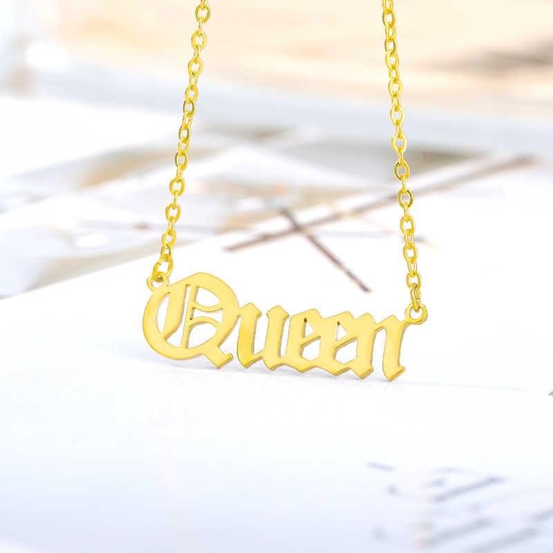 Queen Old English Necklace zodiac jewelry for her birthday outfit