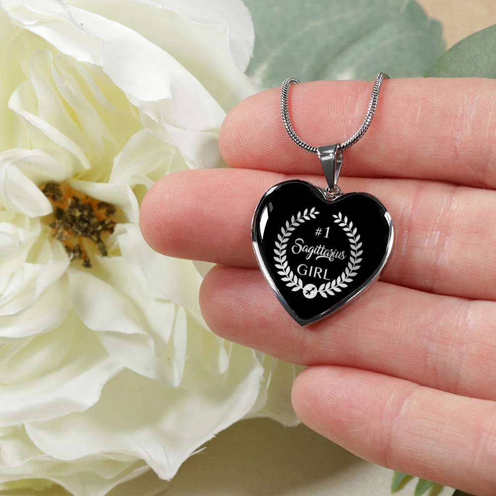 Sagittarius #1 Girl Heart Necklace zodiac jewelry for her birthday outfit