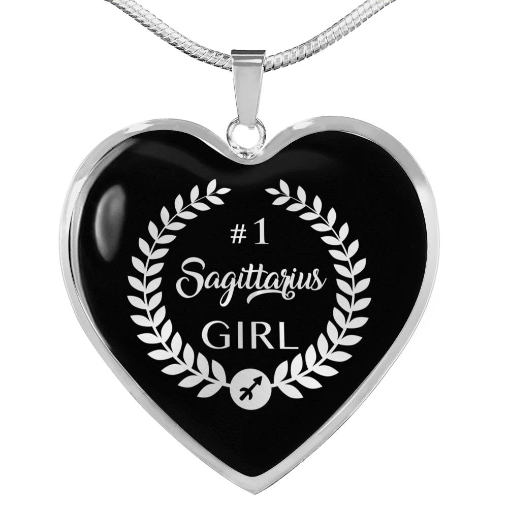 Sagittarius #1 Girl Heart Necklace zodiac jewelry for her birthday outfit
