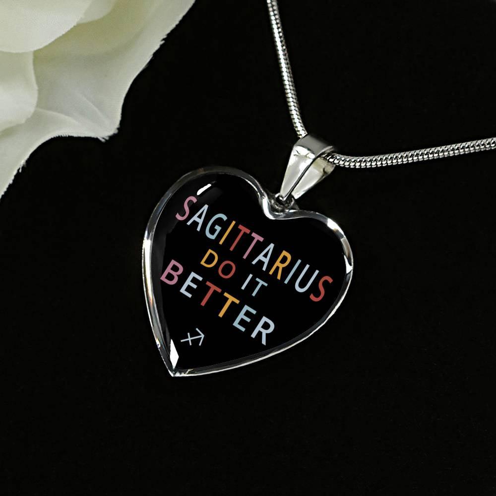 Sagittarius Do it Better Heart Necklace zodiac jewelry for her birthday outfit
