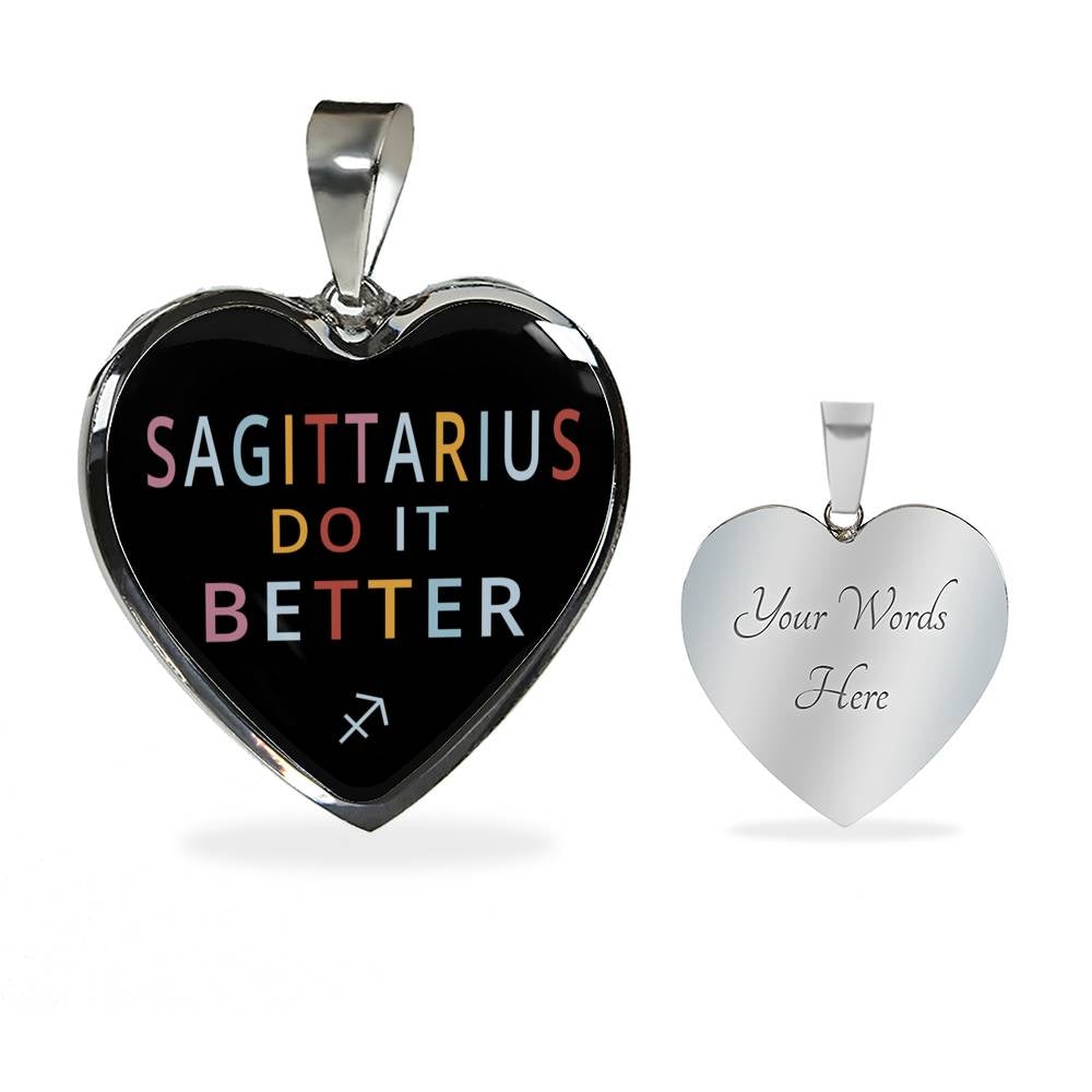 Sagittarius Do it Better Heart Necklace zodiac jewelry for her birthday outfit