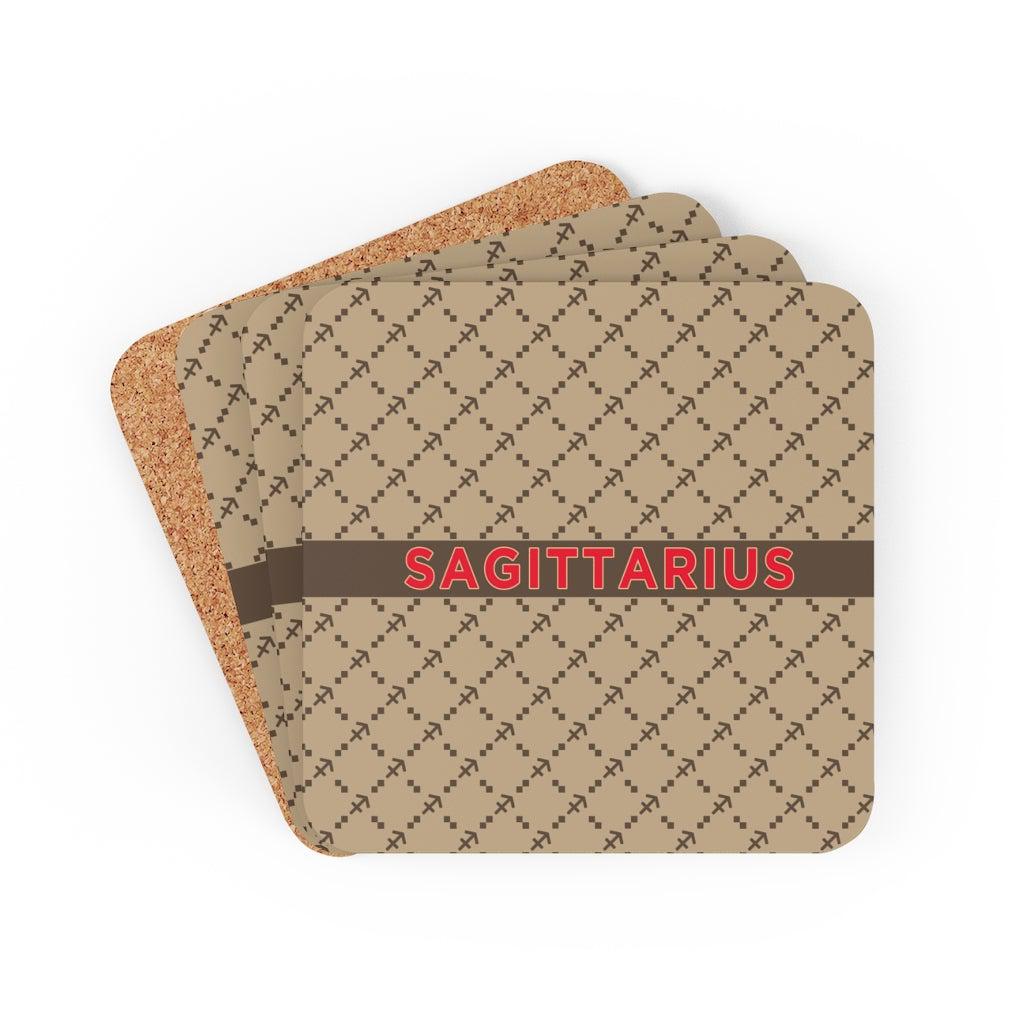 Sagittarius G-Style Beige Cork Coaster