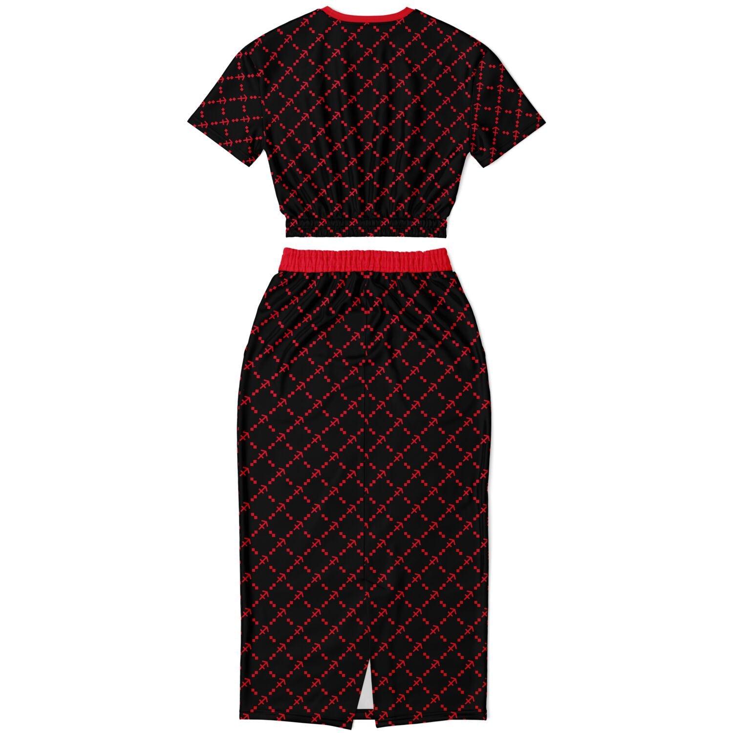 Sagittarius G-Style Red Crop Shirt and Skirt Outfit