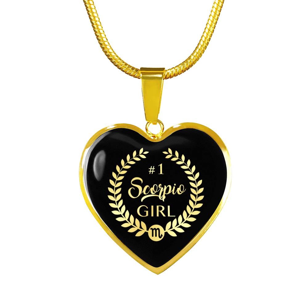 Scorpio #1 Girl Heart Necklace zodiac jewelry for her birthday outfit