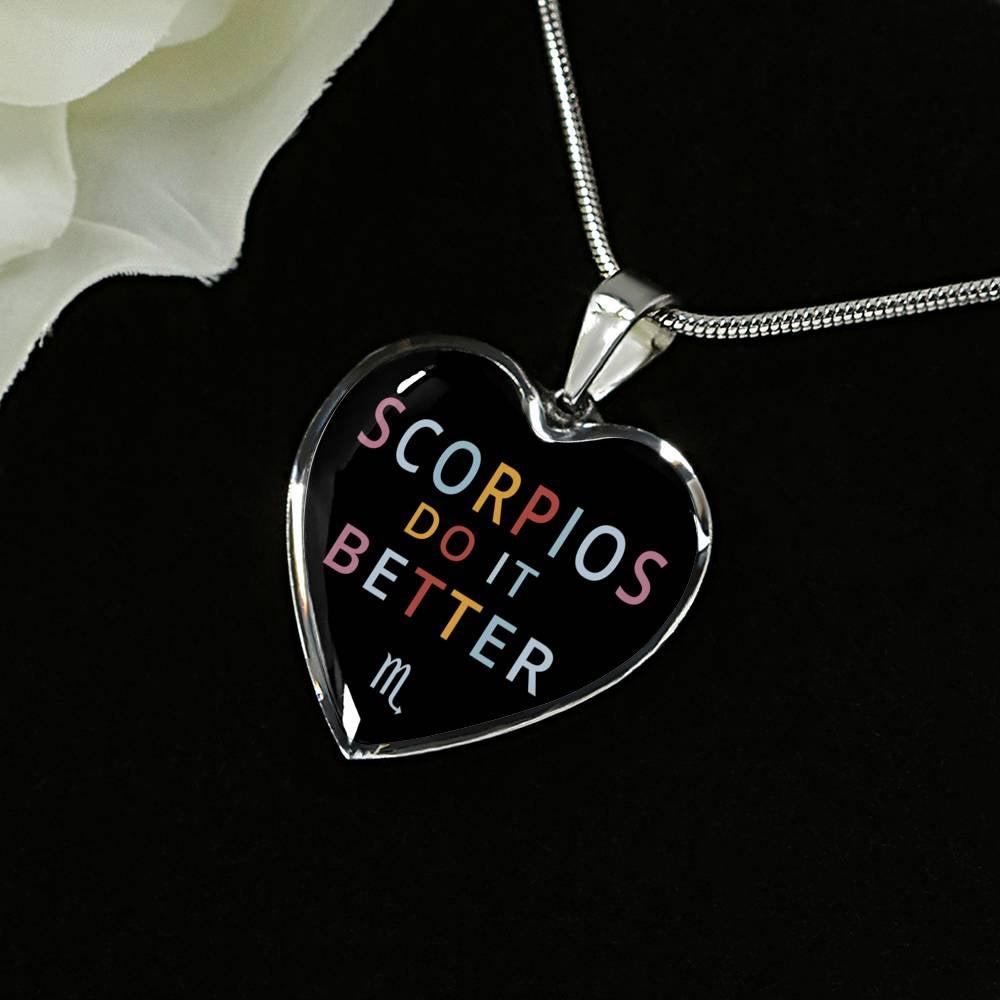 Scorpio Do it Better Heart Necklace zodiac jewelry for her birthday outfit