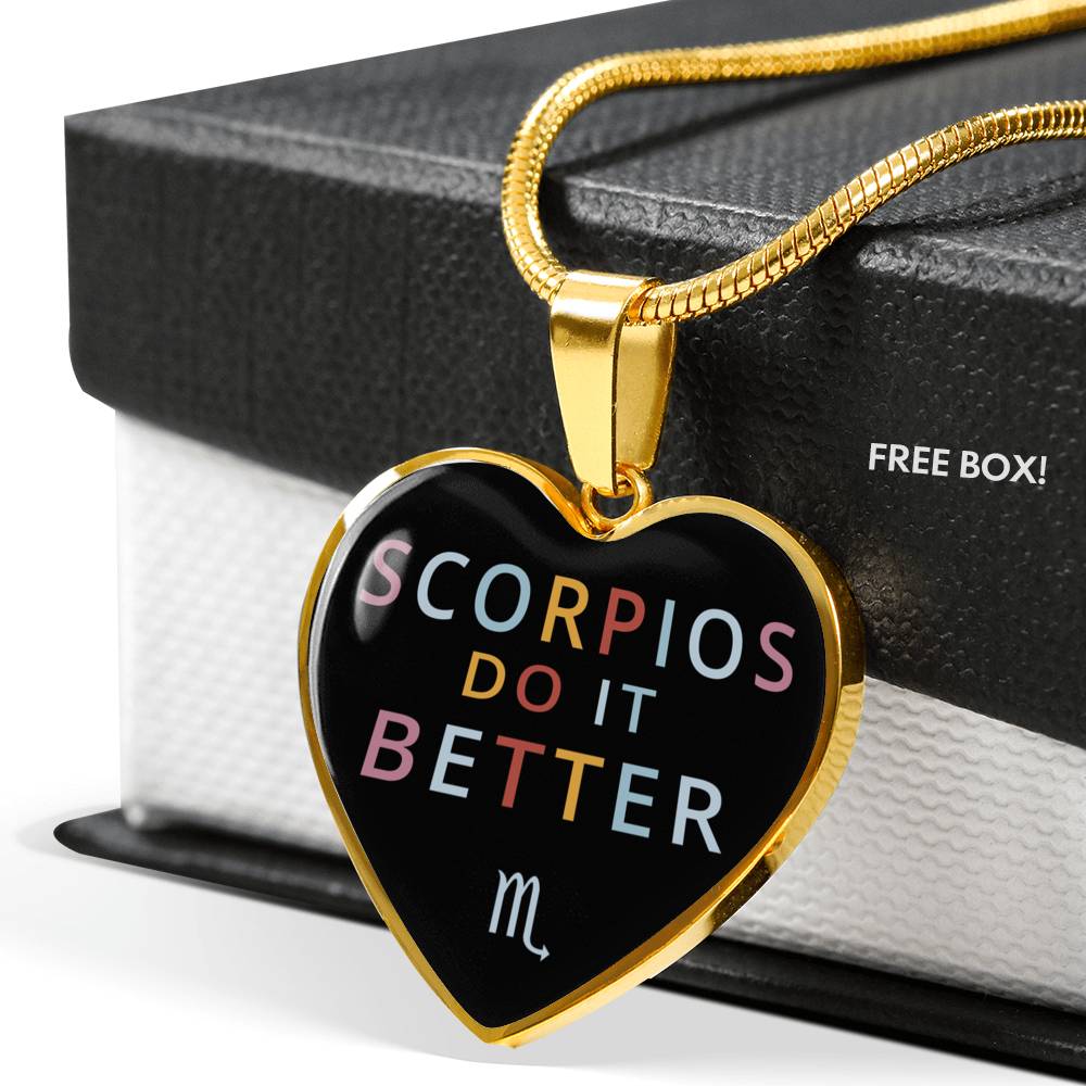 Scorpio Do it Better Heart Necklace zodiac jewelry for her birthday outfit