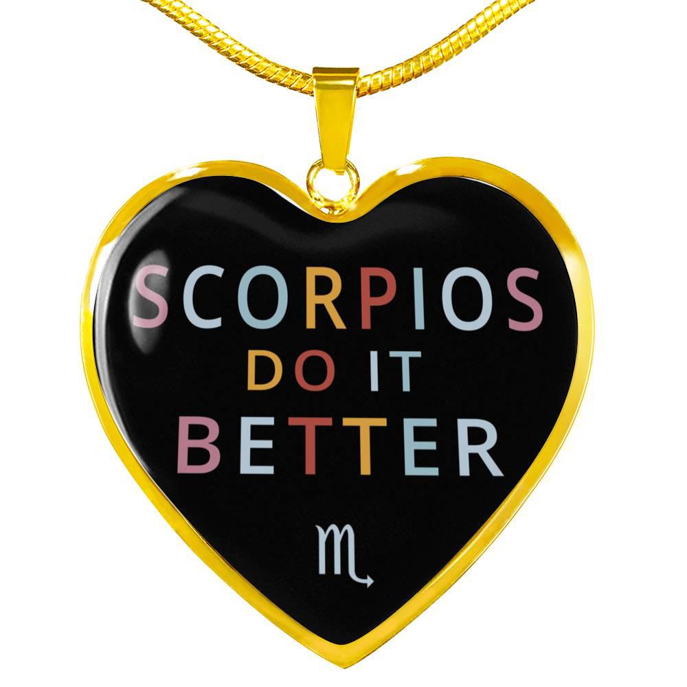 Scorpio Do it Better Heart Necklace zodiac jewelry for her birthday outfit