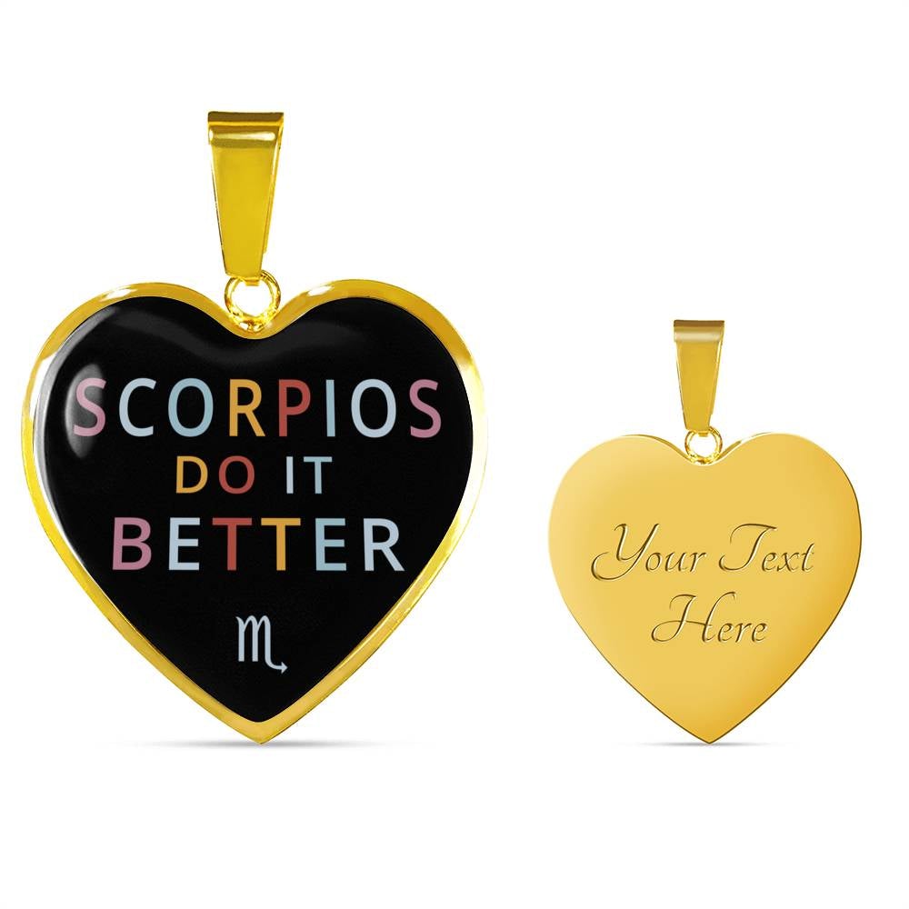Scorpio Do it Better Heart Necklace zodiac jewelry for her birthday outfit