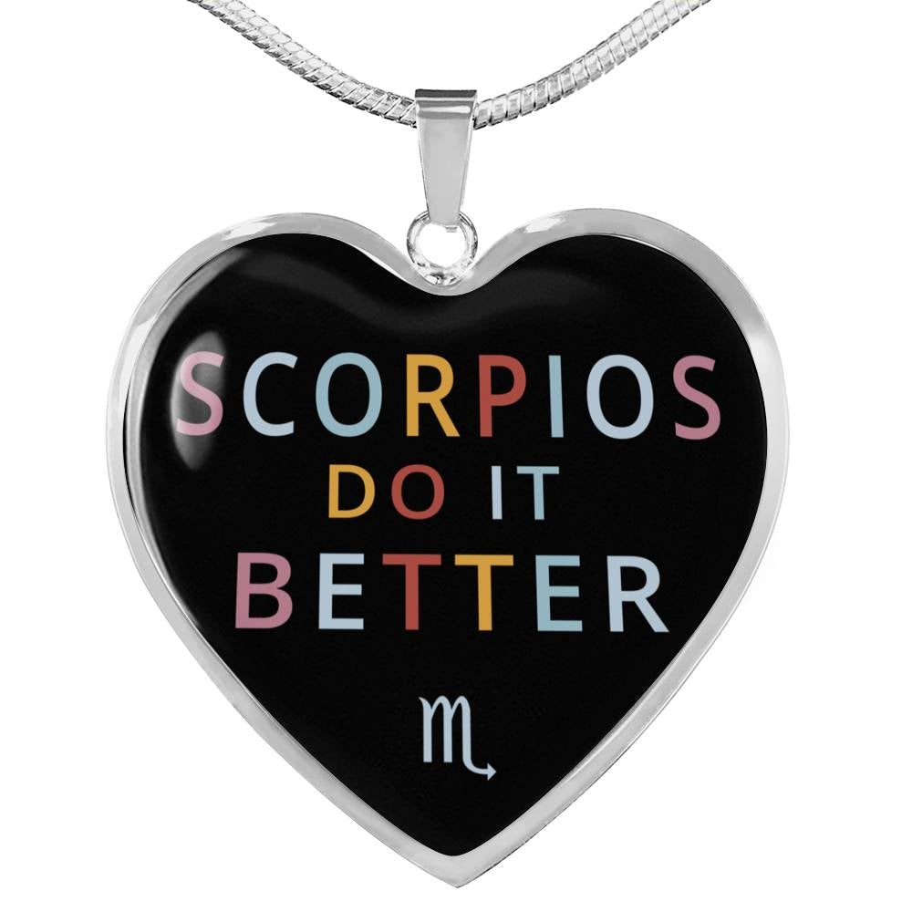 Scorpio Do it Better Heart Necklace zodiac jewelry for her birthday outfit