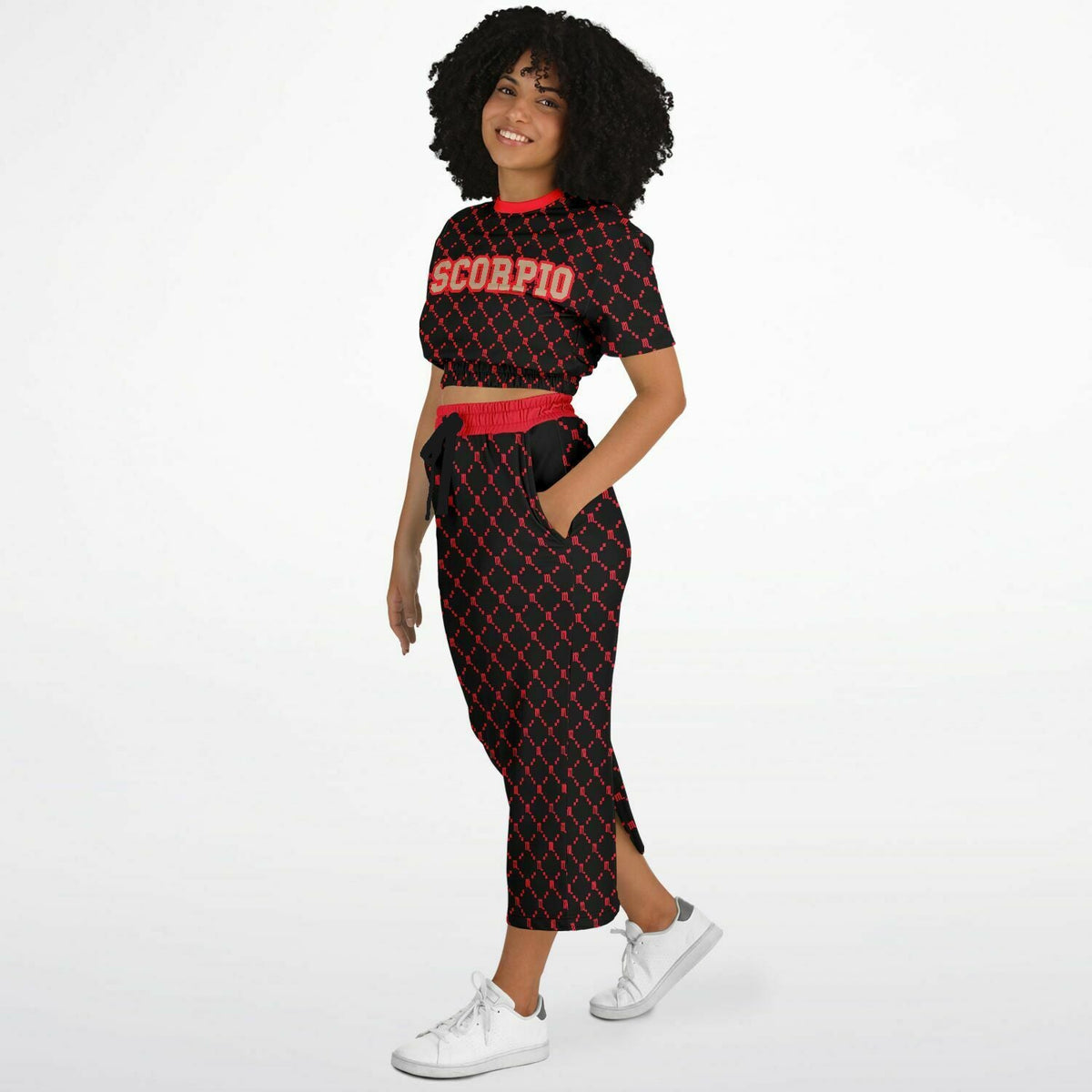Scorpio G-Style Red Crop Shirt &amp; Skirt Outfit
