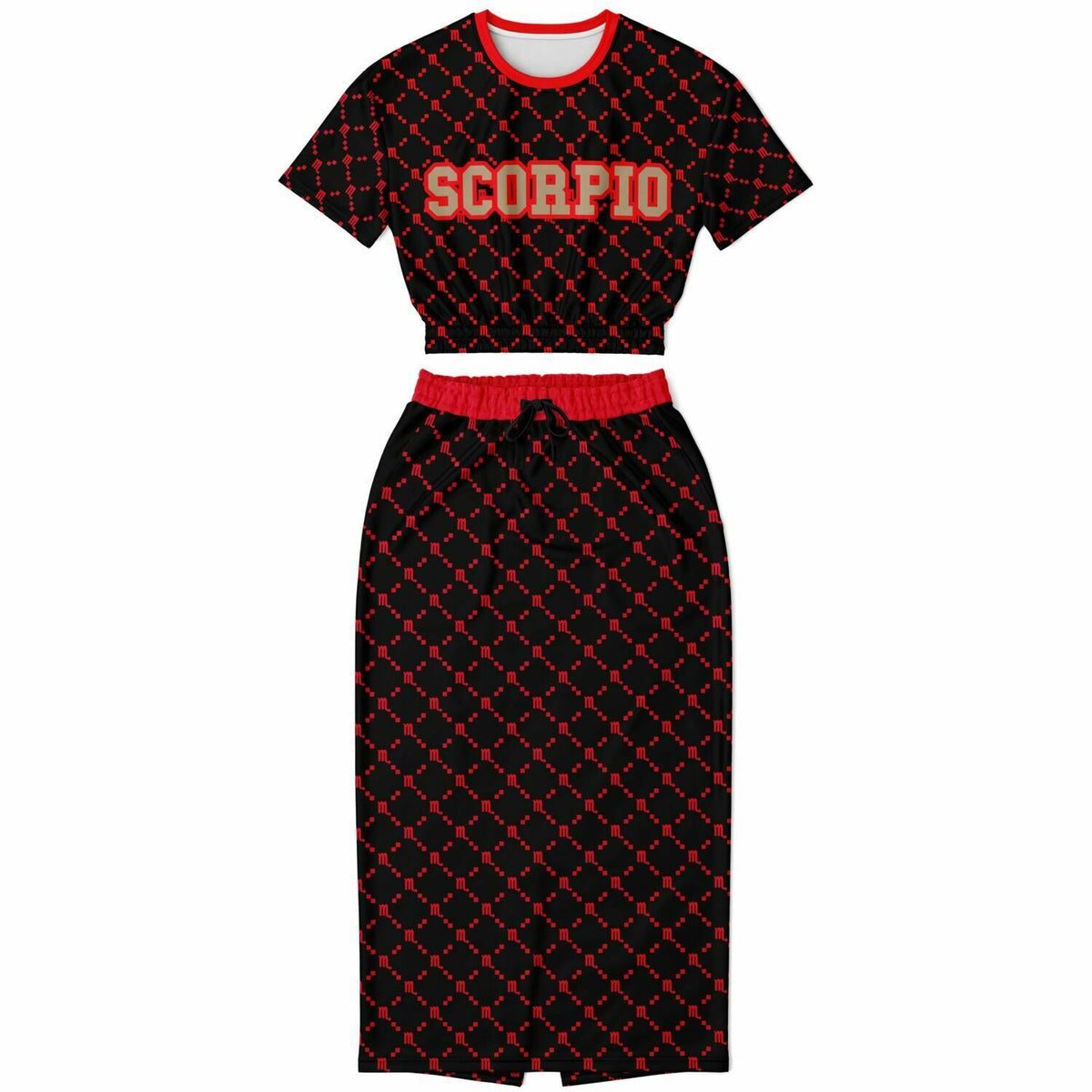 Scorpio G-Style Red Crop Shirt &amp; Skirt Outfit