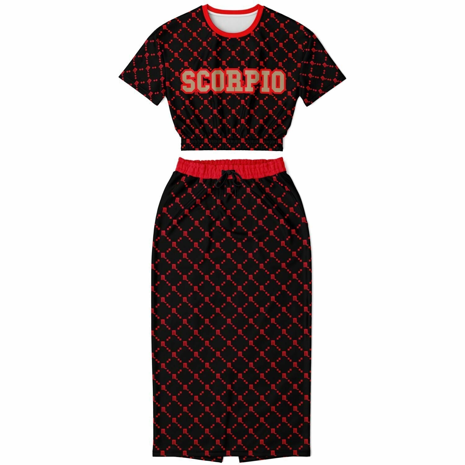 Scorpio G-Style Red Crop Shirt & Skirt Outfit