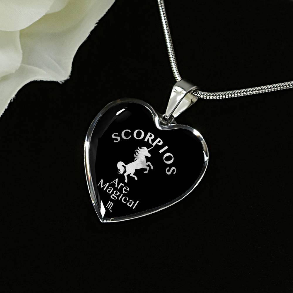 Scorpios Are Magical Heart Necklace zodiac jewelry for her birthday outfit