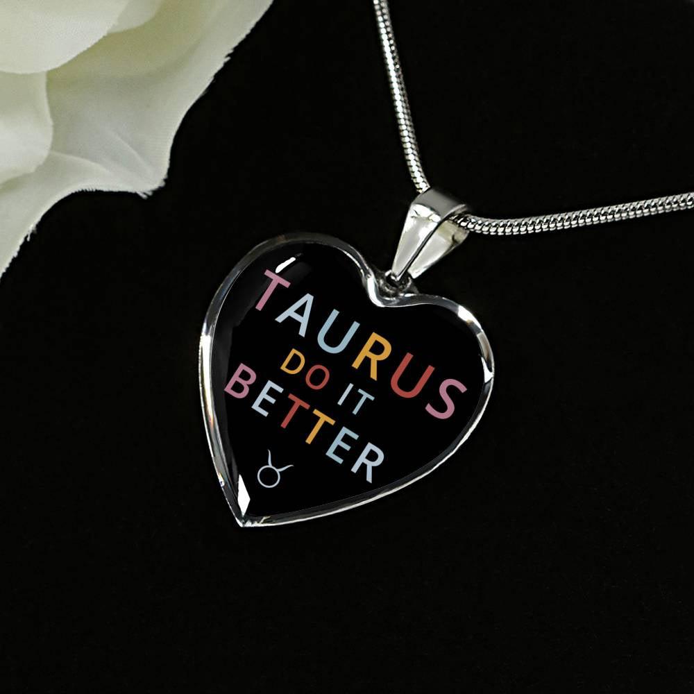 Taurus Do it Better Heart Necklace zodiac jewelry for her birthday outfit