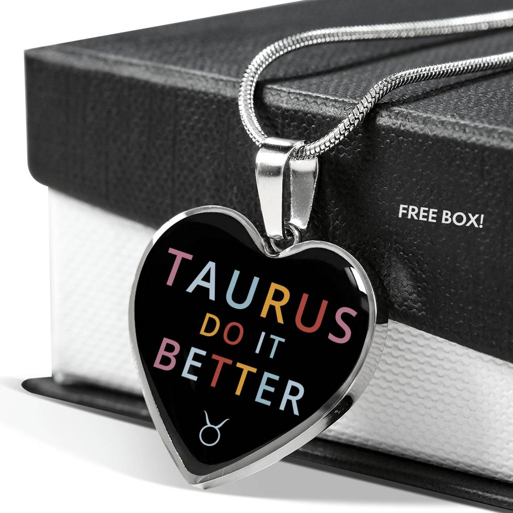 Taurus Do it Better Heart Necklace zodiac jewelry for her birthday outfit