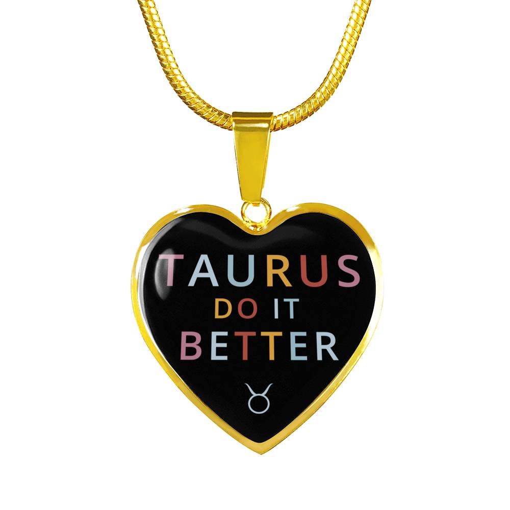 Taurus Do it Better Heart Necklace zodiac jewelry for her birthday outfit
