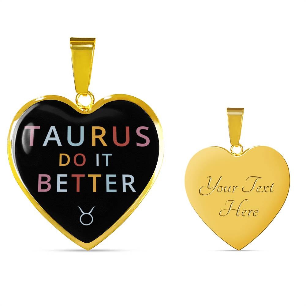 Taurus Do it Better Heart Necklace zodiac jewelry for her birthday outfit