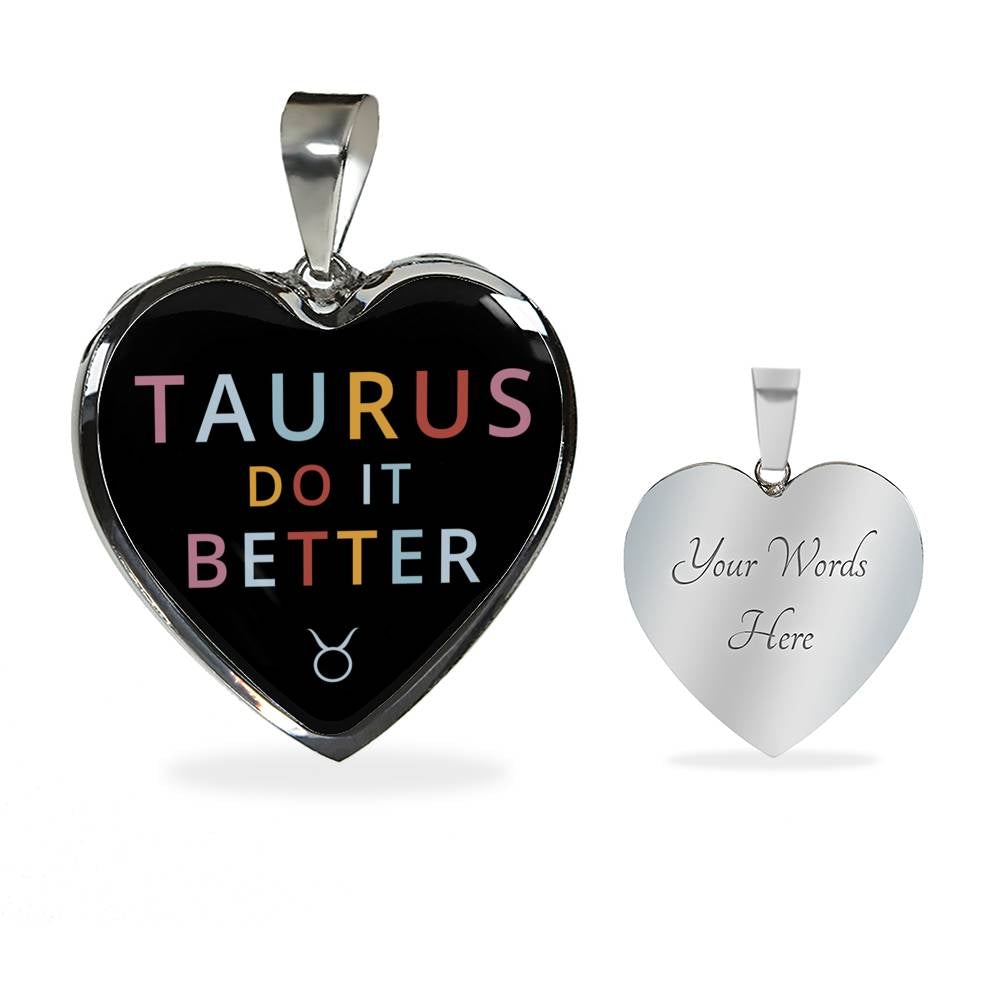 Taurus Do it Better Heart Necklace zodiac jewelry for her birthday outfit