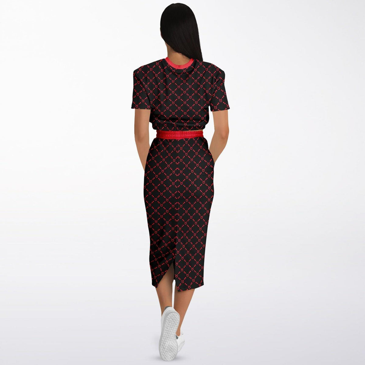 Taurus G-Style Red Crop Shirt and Skirt Outfit