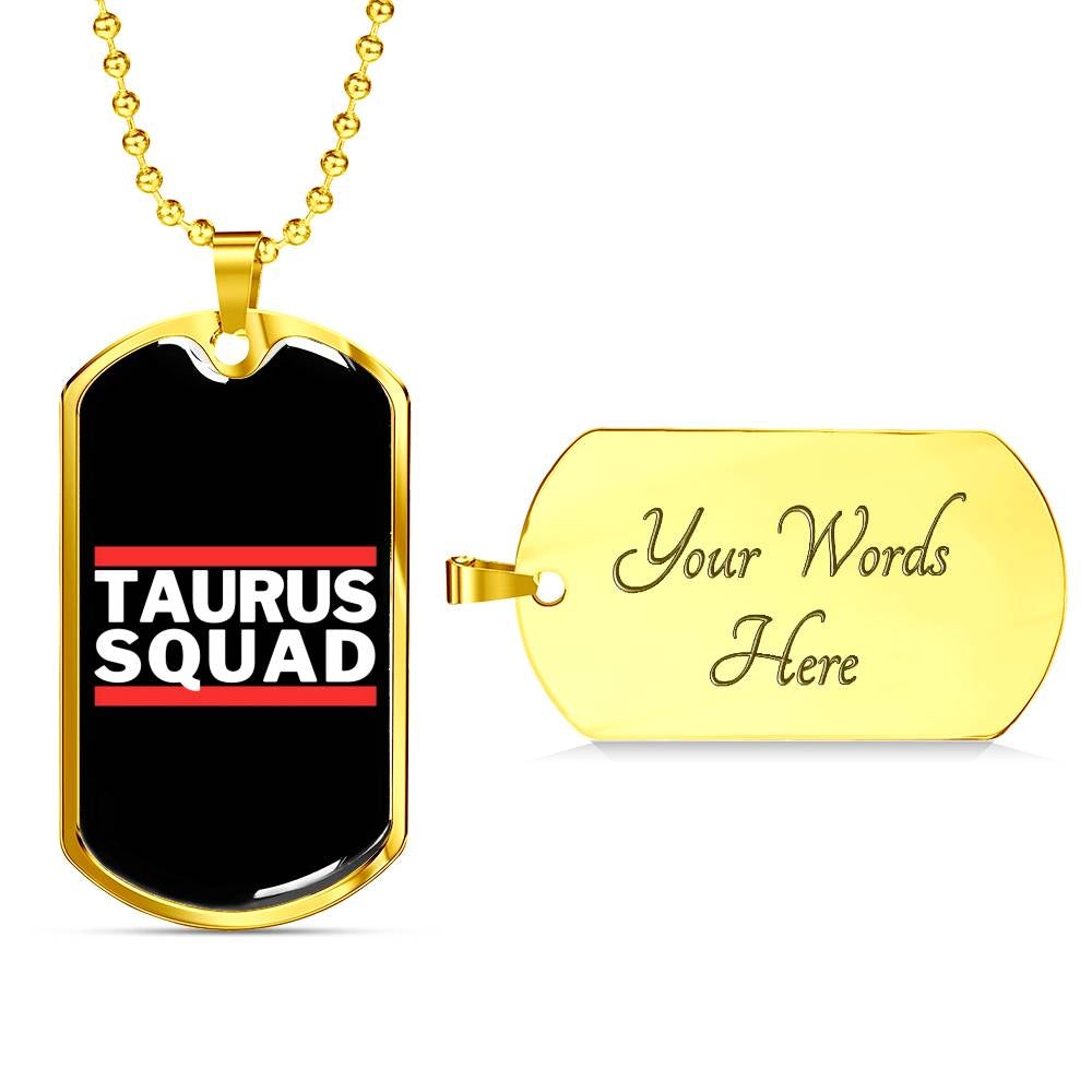 Taurus Squad Dog Tag zodiac jewelry for her birthday outfit