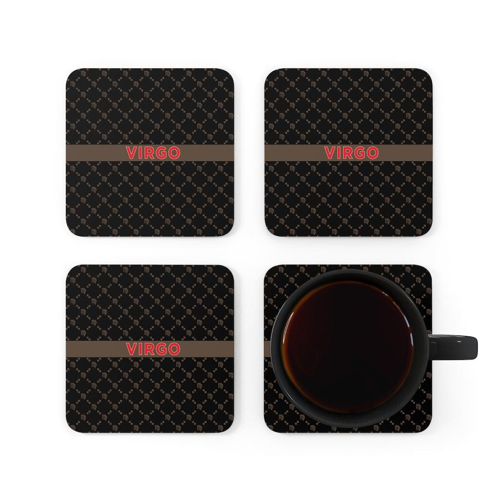 Virgo G-Style Black Cork Coaster