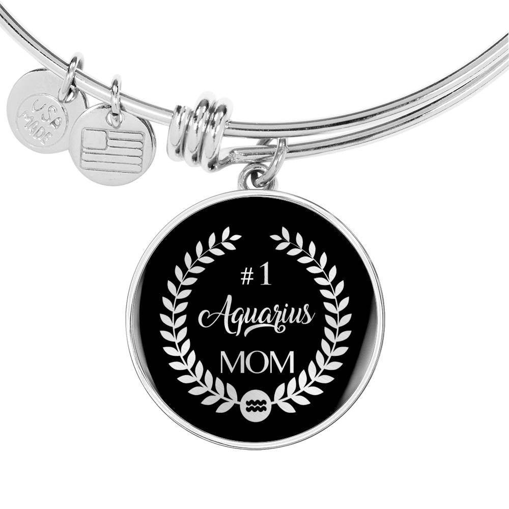 #1 Aquarius Mom Circle Bangle zodiac jewelry for her birthday outfit