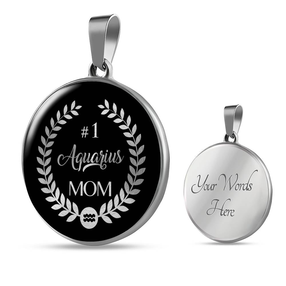#1 Aquarius Mom Circle Necklace zodiac jewelry for her birthday outfit