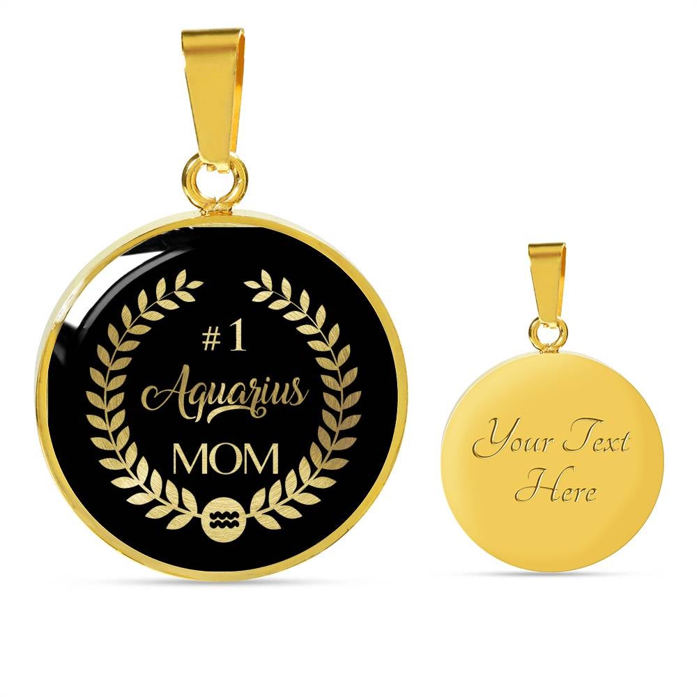 #1 Aquarius Mom Circle Necklace zodiac jewelry for her birthday outfit