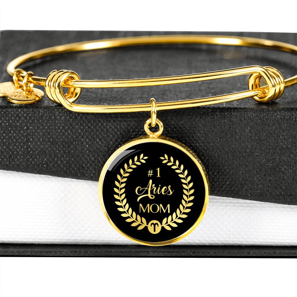 #1 Aries Mom Circle Bangle zodiac jewelry for her birthday outfit