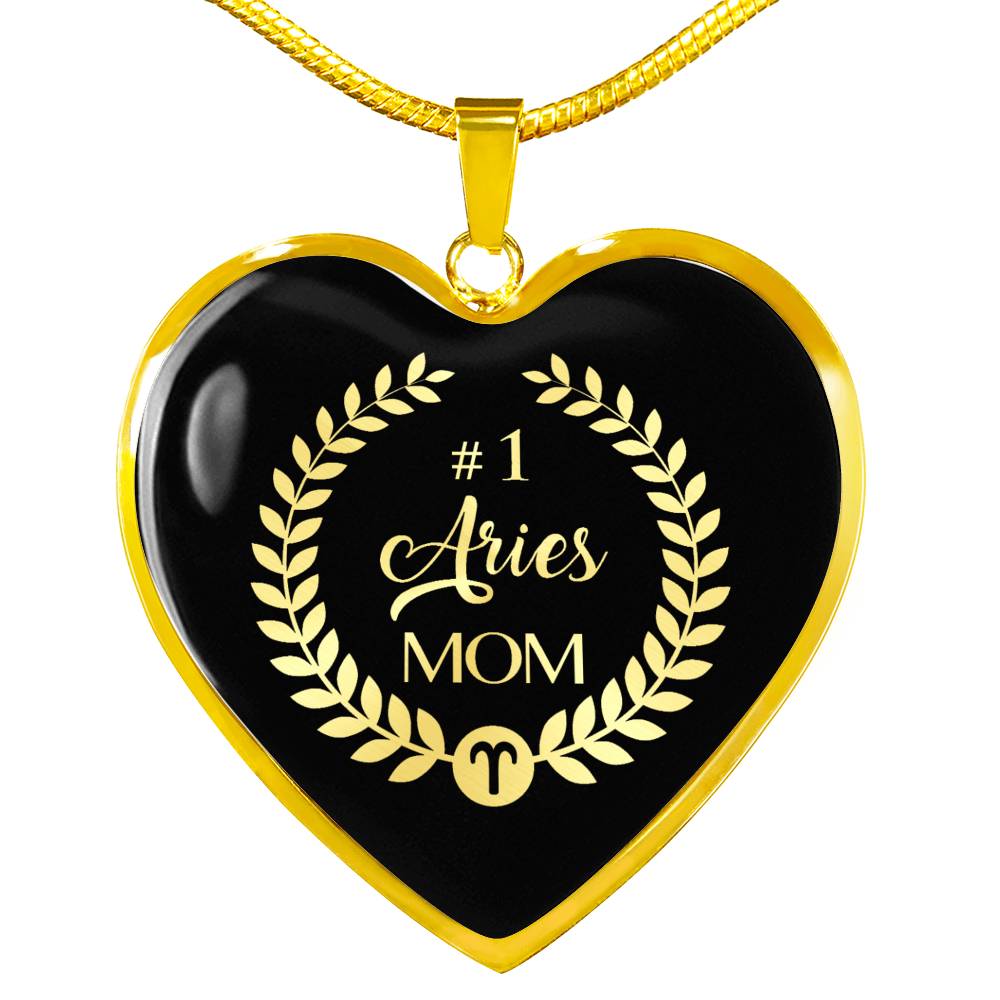 #1 Aries Mom Heart Necklace zodiac jewelry for her birthday outfit