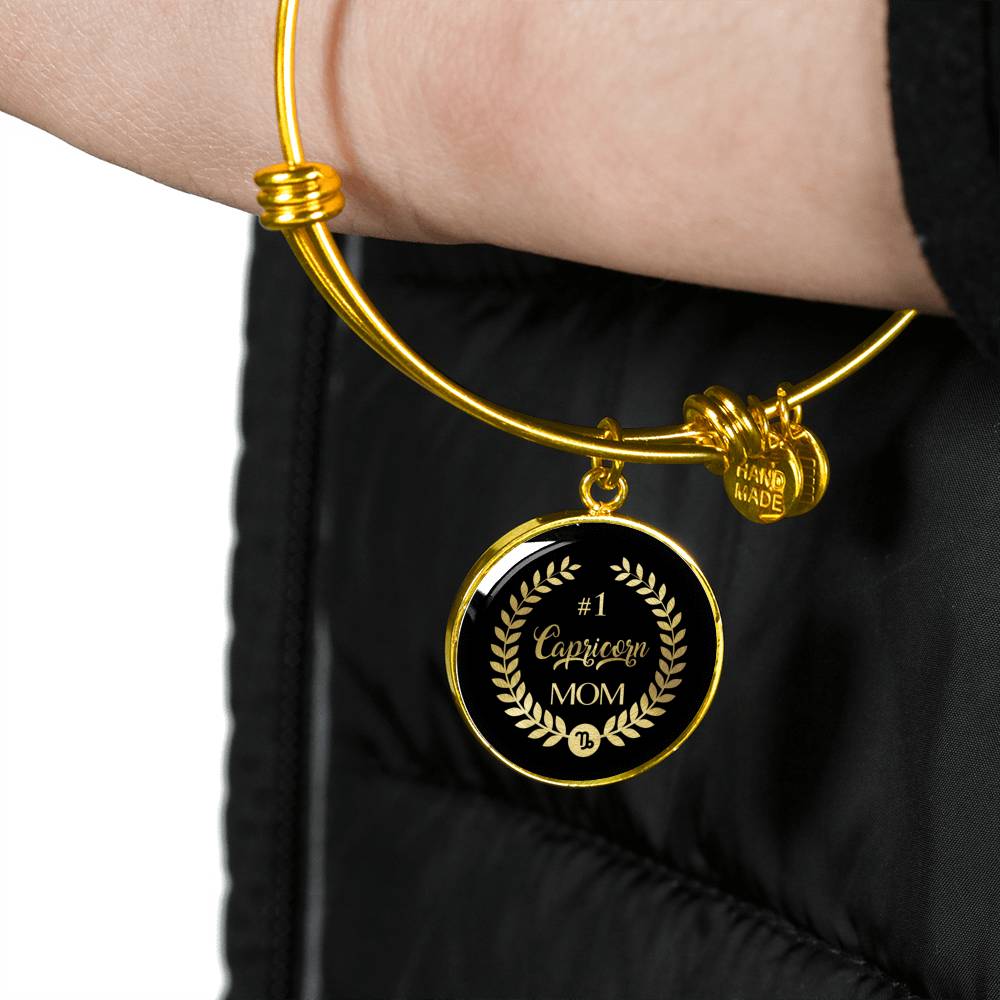 #1 Capricorn Mom Circle Bangle zodiac jewelry for her birthday outfit