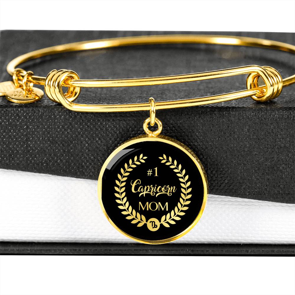 #1 Capricorn Mom Circle Bangle zodiac jewelry for her birthday outfit
