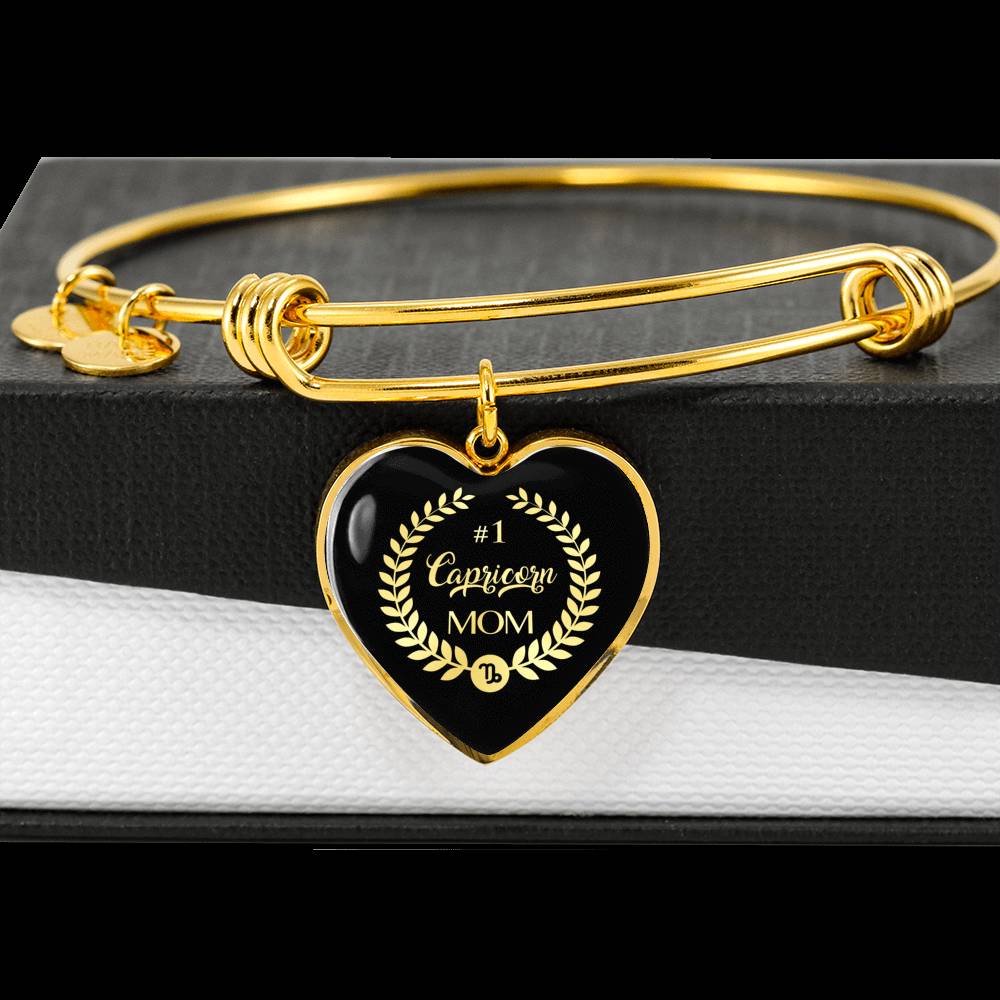 #1 Capricorn Mom Heart Bangle zodiac jewelry for her birthday outfit