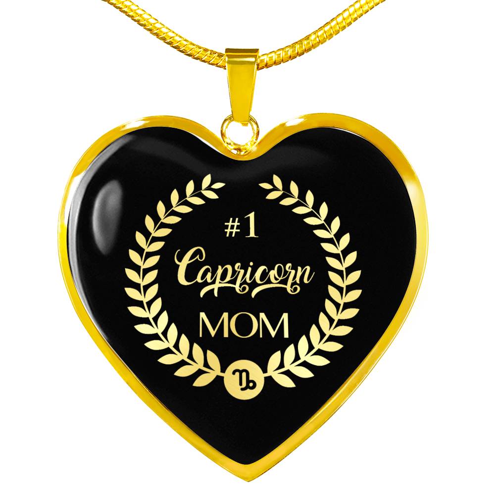 #1 Capricorn Mom Heart Necklace zodiac jewelry for her birthday outfit