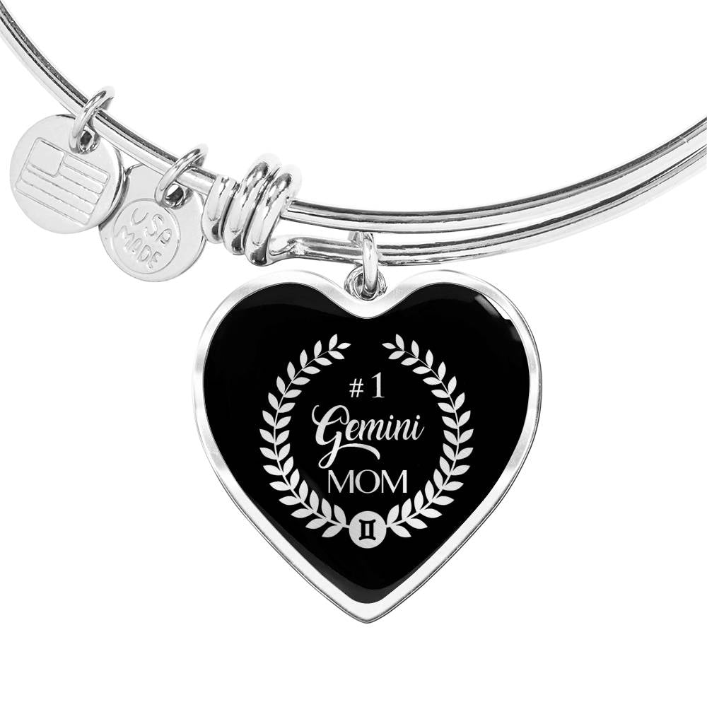 #1 Gemini Mom Heart Bangle zodiac jewelry for her birthday outfit